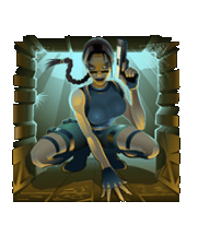 lara symbol tomb raider squatting